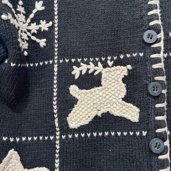 Liz Claiborne Black and White sugar cookie Knit cardigan small - Picture 5 of 10